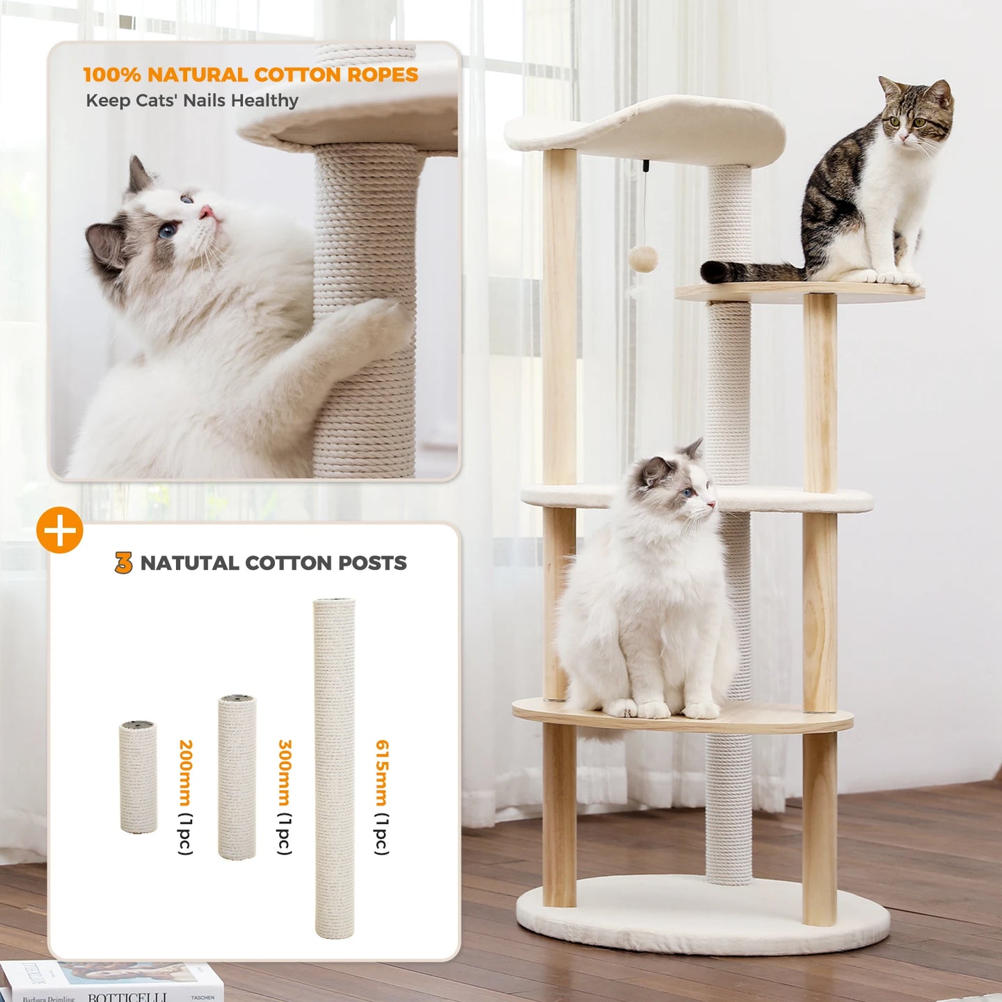 PAWZ Road Modern 5-Layer Cat Tree Tower – Stylish Multi-Level Haven for Cats