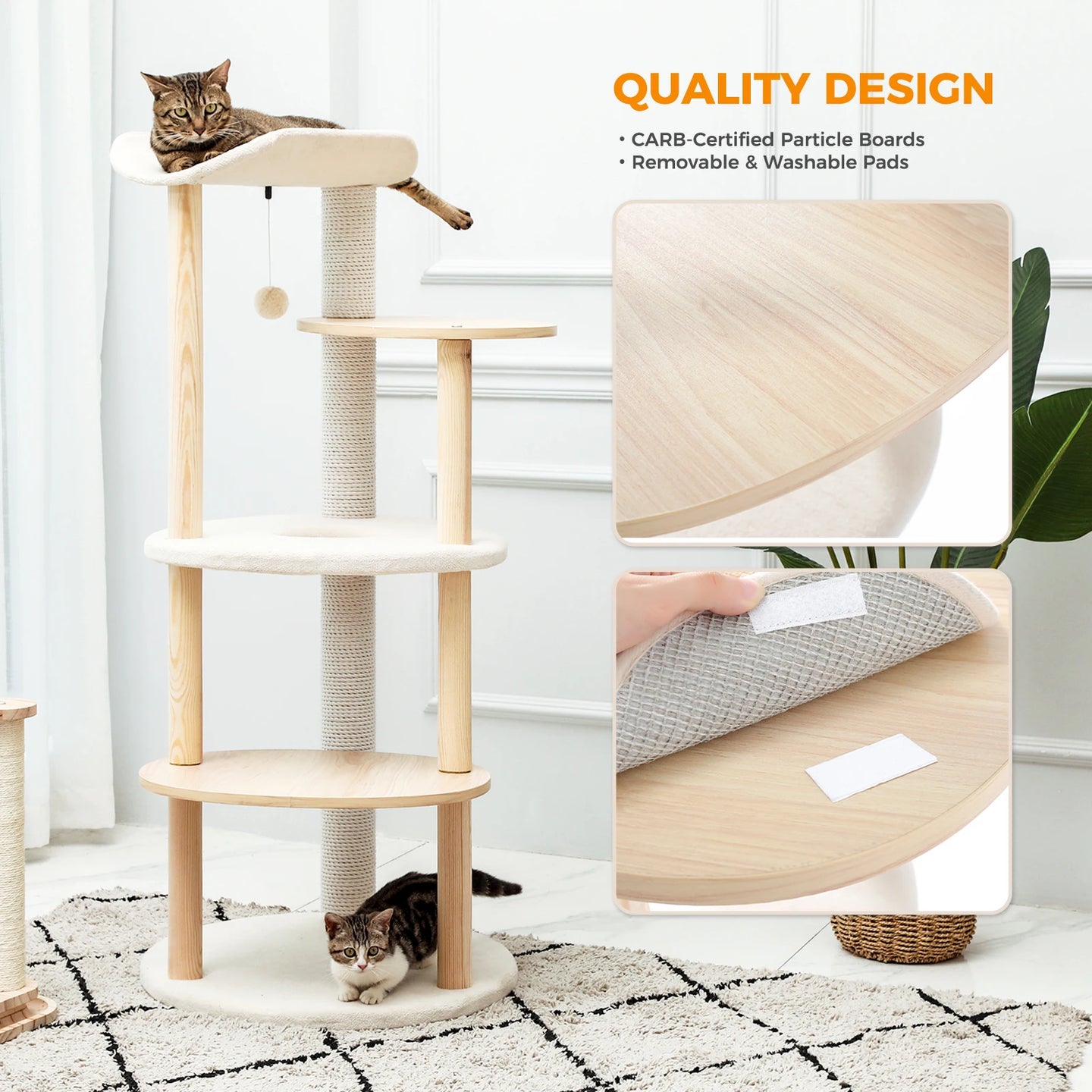 PAWZ Road Modern 5-Layer Cat Tree Tower – Stylish Multi-Level Haven for Cats