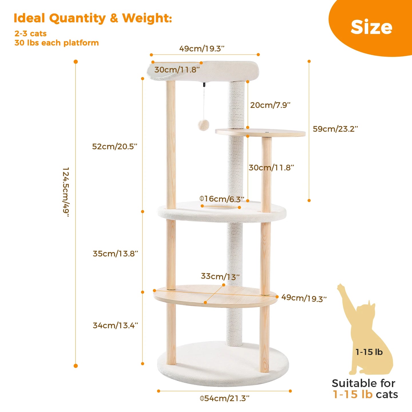 PAWZ Road Modern 5-Layer Cat Tree Tower – Stylish Multi-Level Haven for Cats